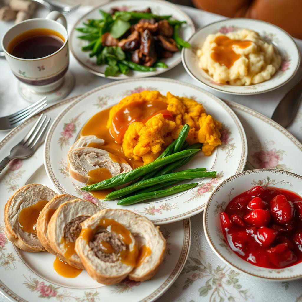 Thanksgiving dinner presentation at The Chanticlair in Santa Barbara